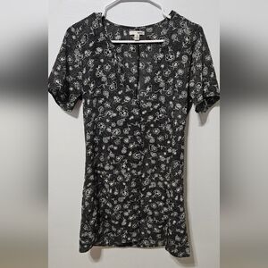 Amuse Society Womens Black White Dainty Floral Mini Casual Dress Medium B10